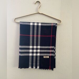 Burberry London Plaid Black Red White Scarf Shawl
